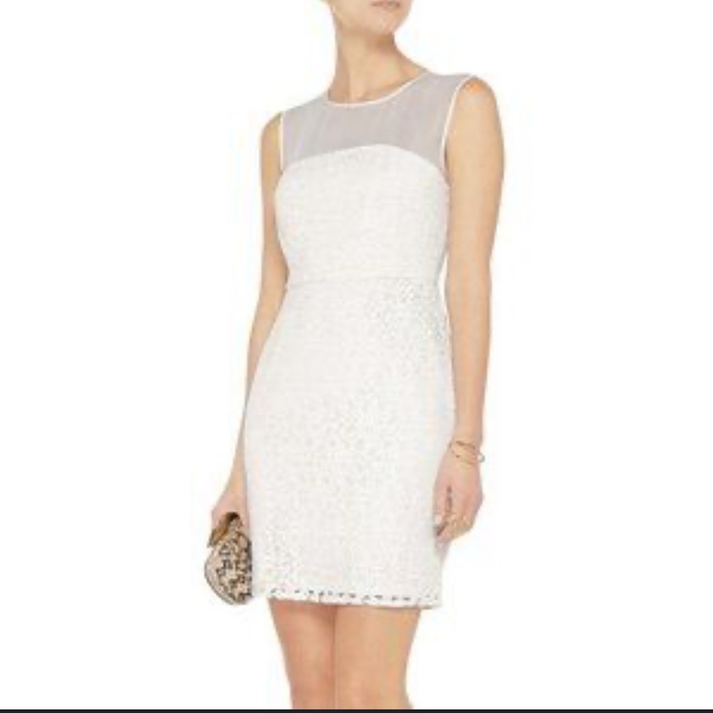 Diane Von Furstenberg Ivory Lace Mini Dress